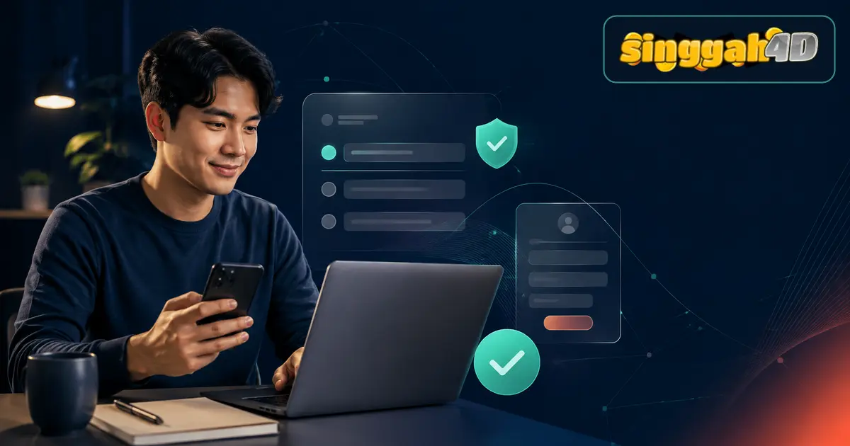 Ilustrasi Cara Daftar SINGGAH4D untuk membuat akun baru melalui laptop dan ponsel