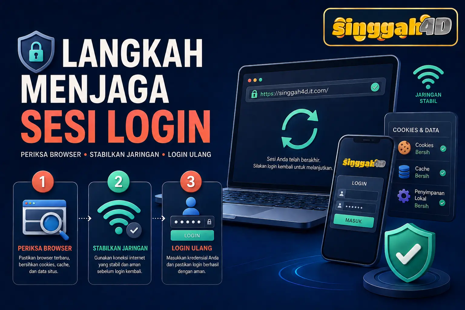 Langkah menjaga sesi login SINGGAH4D dengan browser dan jaringan yang stabil