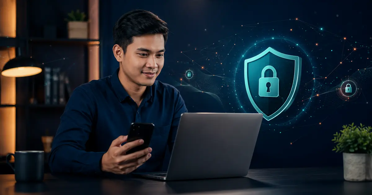 Ilustrasi Panduan Login SINGGAH4D dengan akses akun melalui laptop dan ponsel